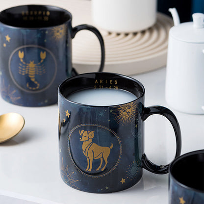Navy Blue Astrology Ceramic Coffee Mug