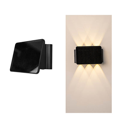 Outdoor LED Solar Powered Black Wall Lamps
