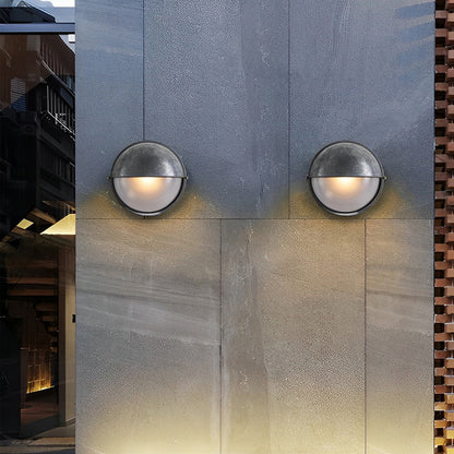 Vintage Metal Glass Outdoor Industrial Wall Light