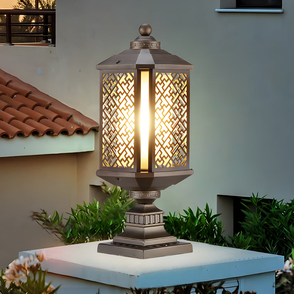 Vintage Outdoor Retro Metal Lantern Post Lights