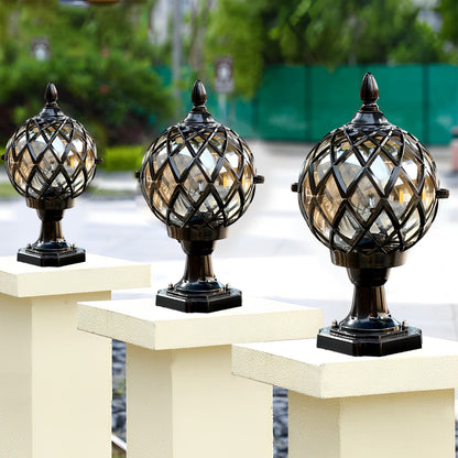 Durable Metal Round Solar Powered Outdoor Garden Lights