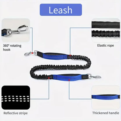 Adjustable Dog Running Leash with Pouch Bag