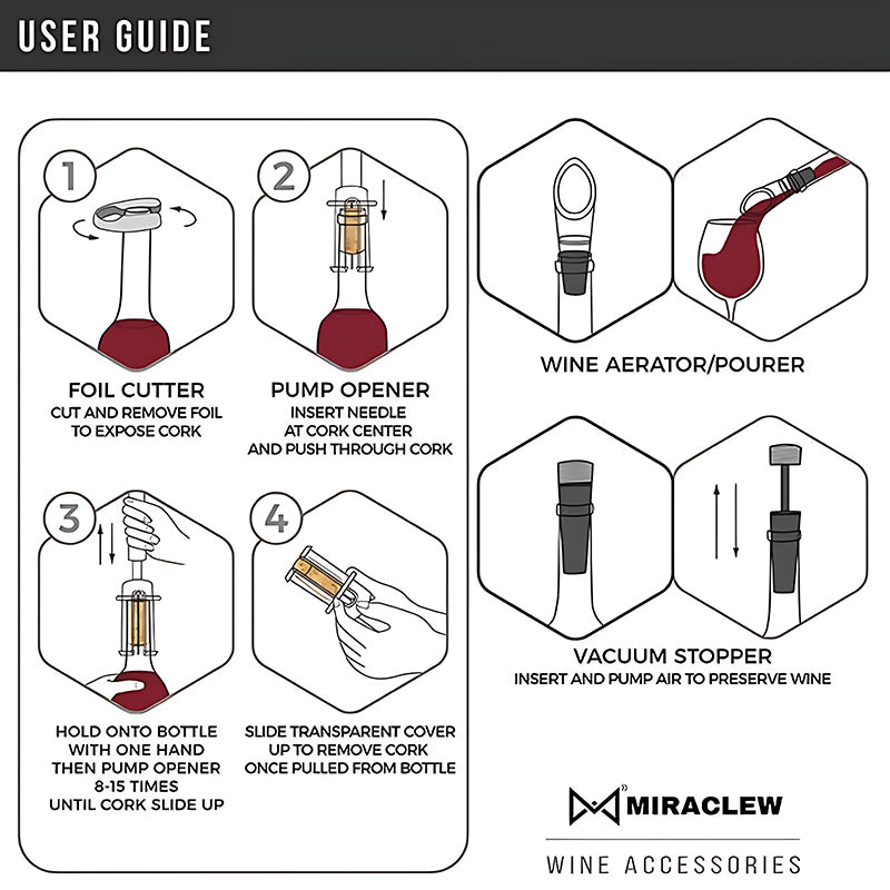 Easy Wine Corkscrew Air Pump Set