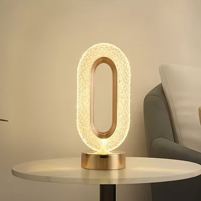 Sleek Crystal Oval Desk Lamp