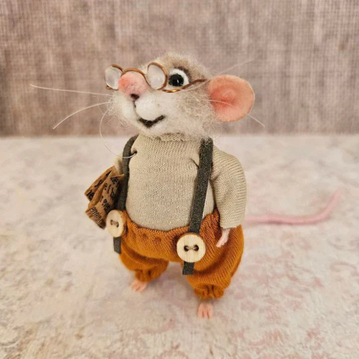 Felt Christmas Mouse Ornament Handmade Wool Decoration