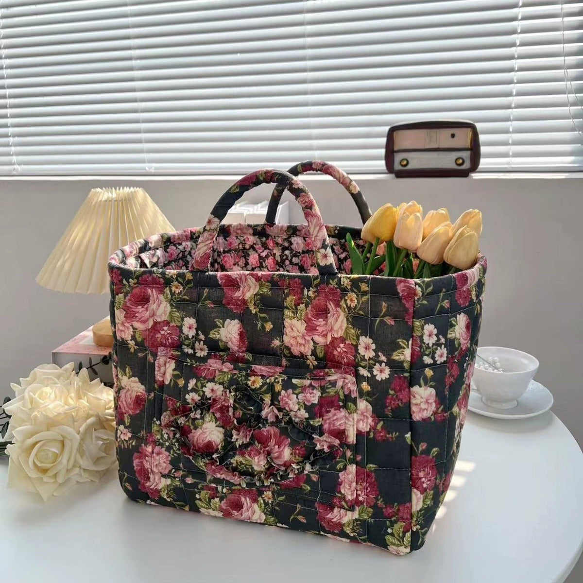 Rustic Woven Fabric Storage Basket