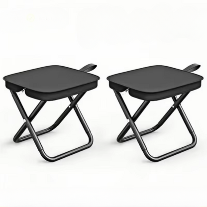 Compact Folding Camp Stool with Metal Frame
