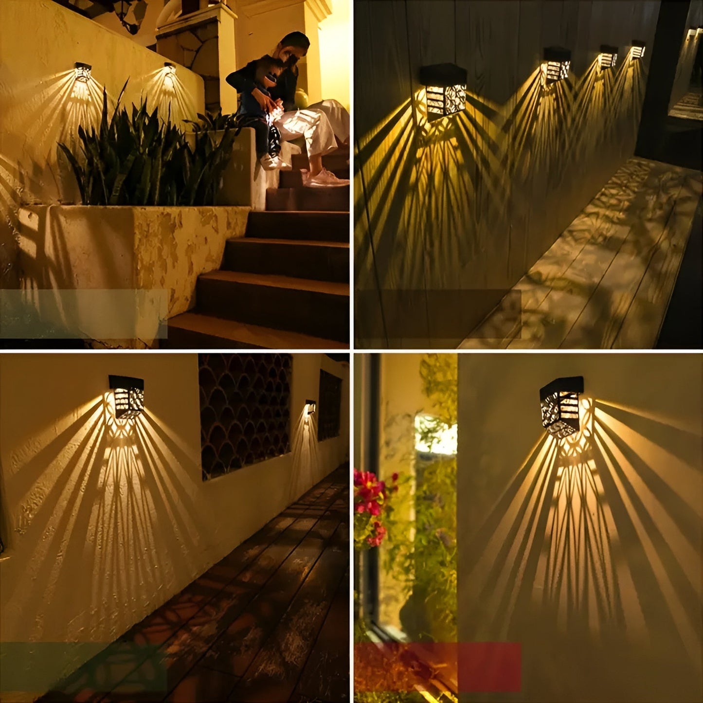 Bright Outdoor Solar Wall Lights 2-Pack