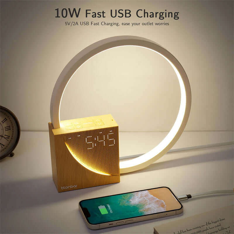 Soft Touch Table Lamp With Clock And Dimmable Light