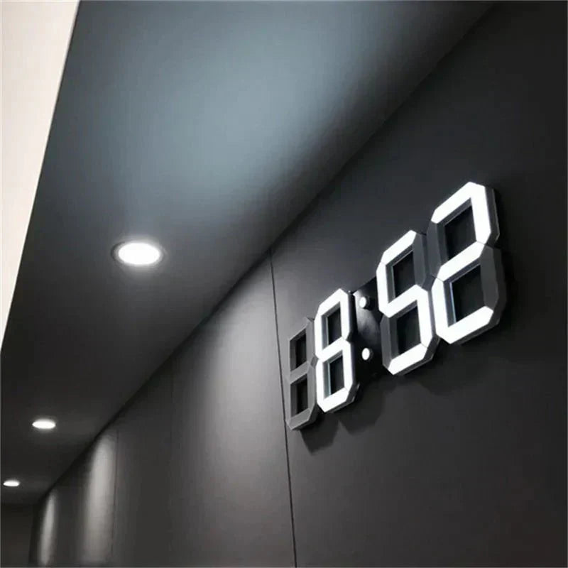 Modern Digital LED Wall Clock with Adjustable Brightness - Cofik