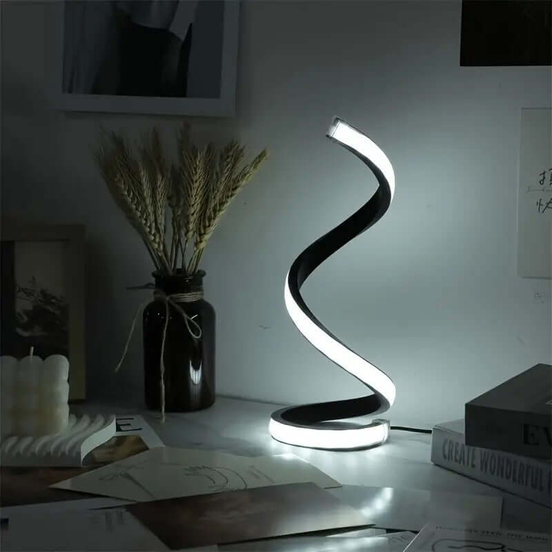 Compact LED USB Table Desk Lamp with Power Outlet