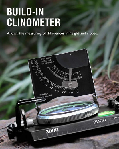 Tactical Compass Waterproof Aluminum Hiking Survival Tool