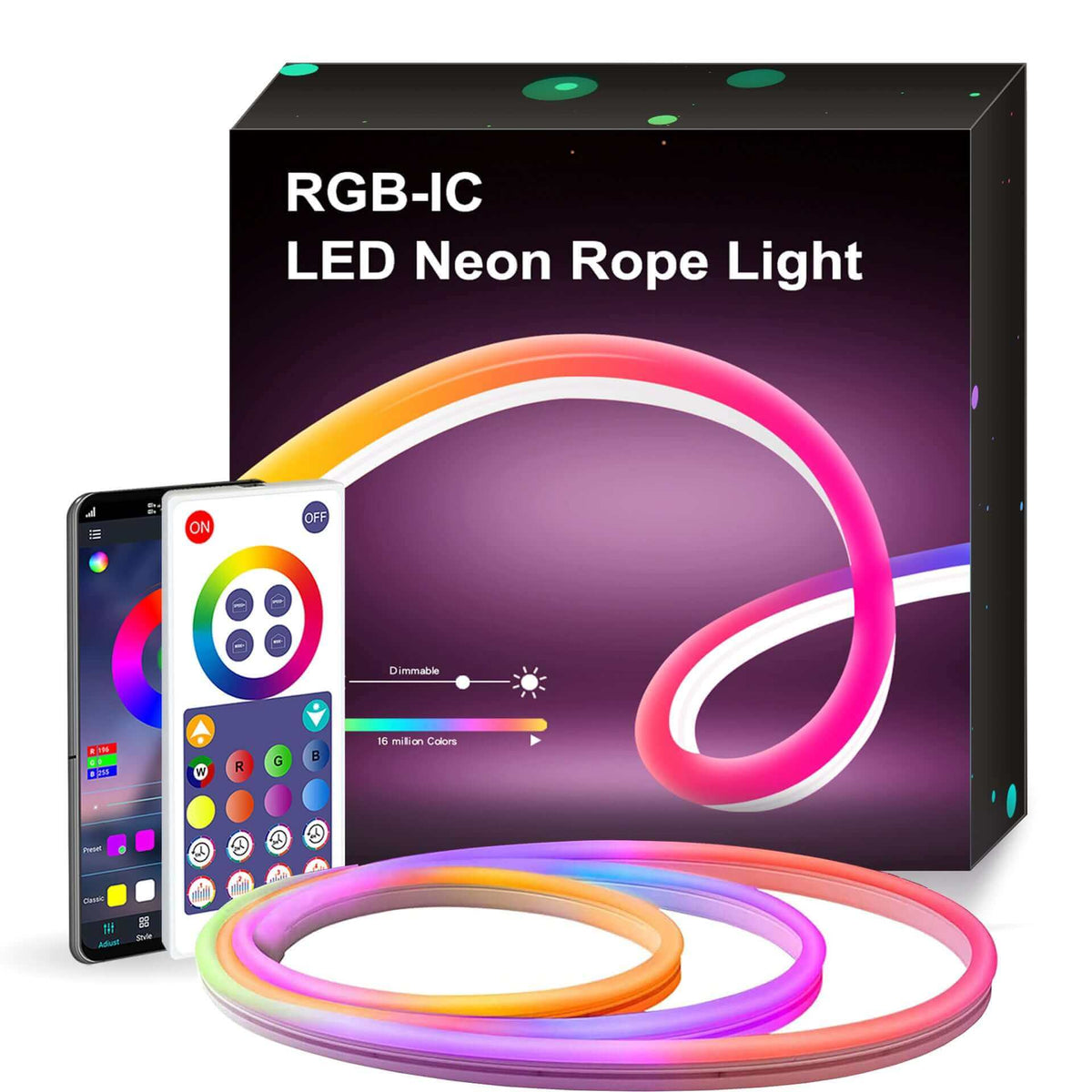 Colorful Music Sync LED Neon Lamp with Remote Control