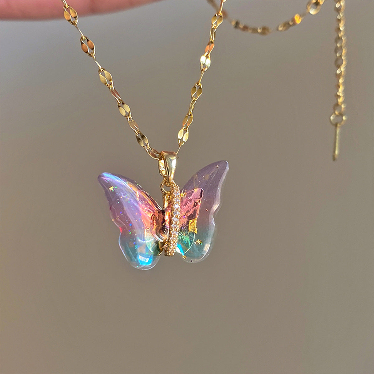 Colorful Butterfly Pendant Necklaces