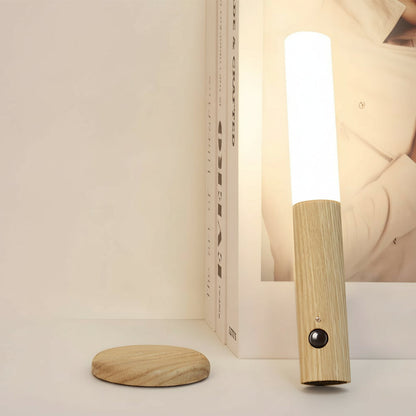Compact Wooden LED Wall Lamp with Motion Sensor