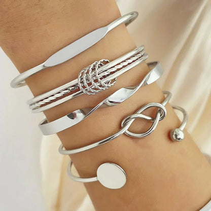 Chic 5 Pack Twist Bangles Set