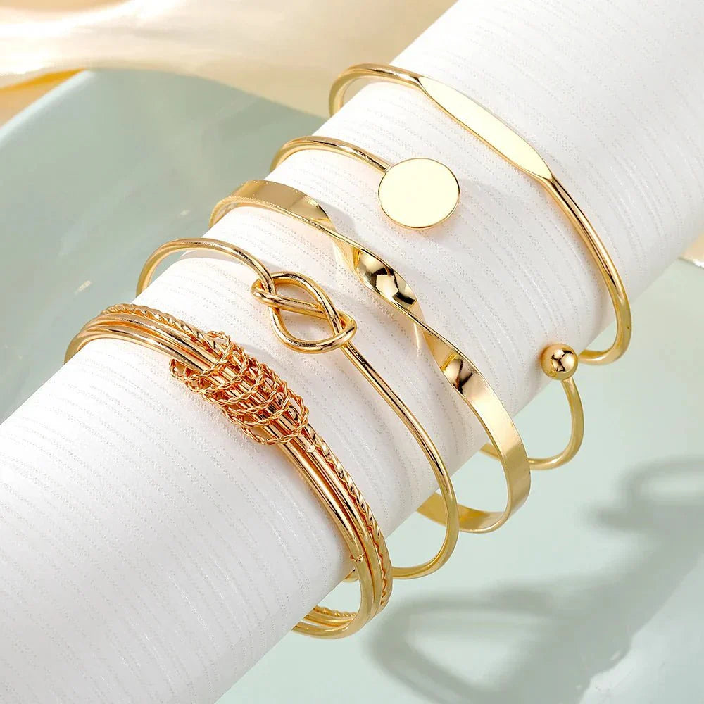Chic 5 Pack Twist Bangles Set