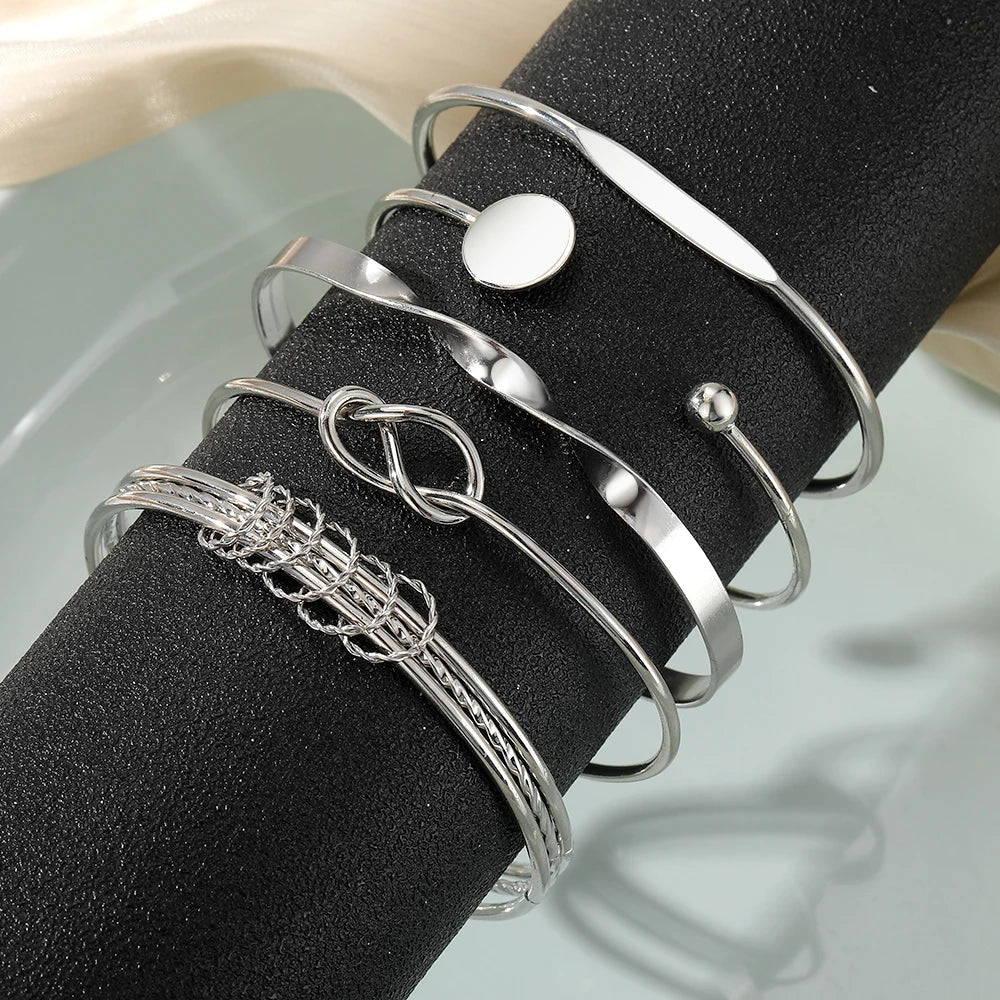 Chic 5 Pack Twist Bangles Set