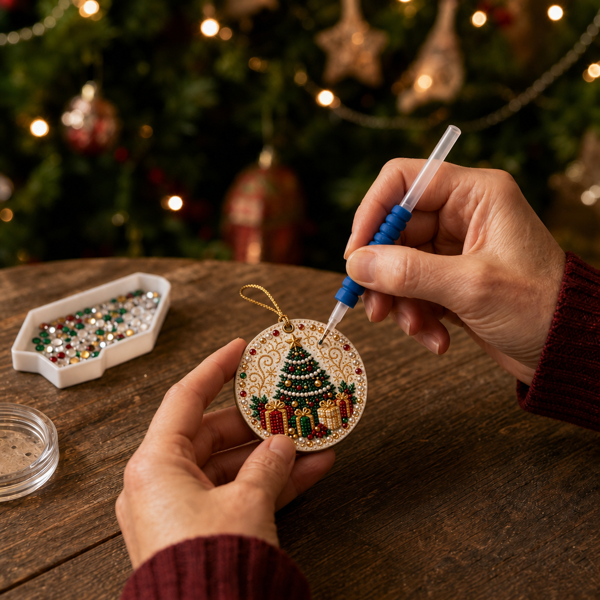 6-Piece Diamond Painting Christmas Ornament Kit