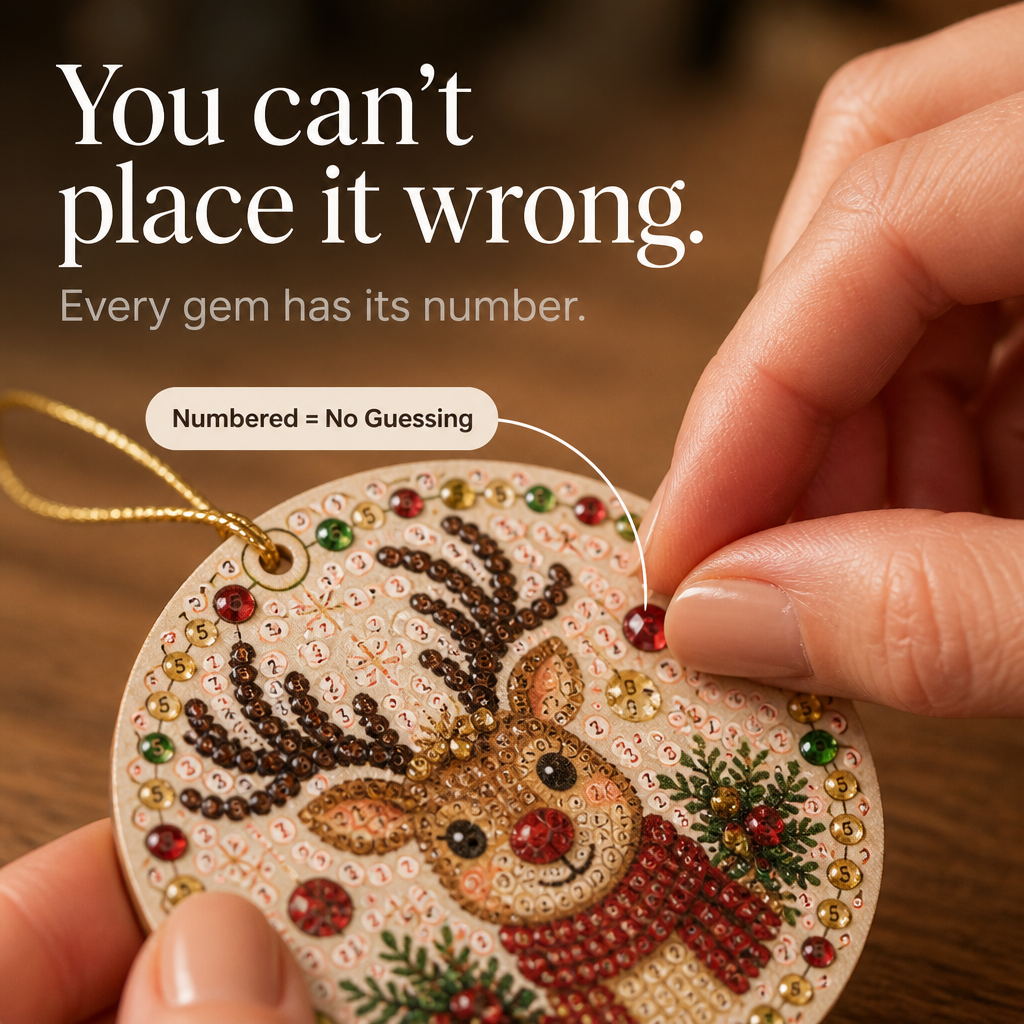 6-Piece Diamond Painting Christmas Ornament Kit