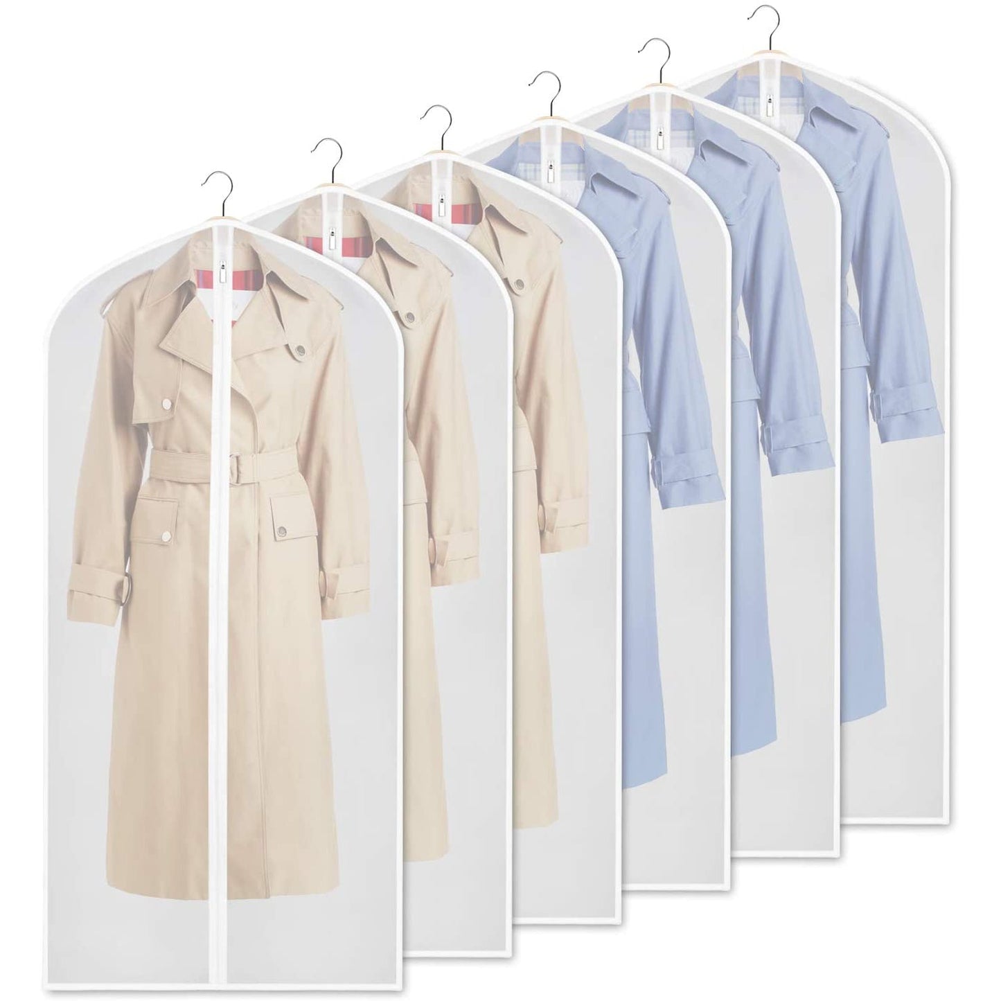 Clear 6-Pack Clothing Storage Bags - Cofik