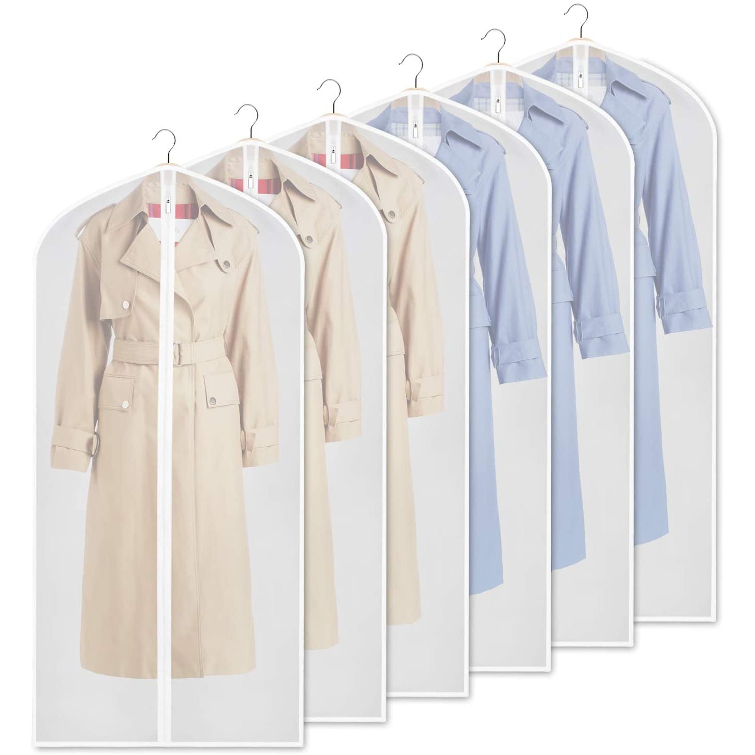 Clear 6-Pack Clothing Storage Bags - Cofik