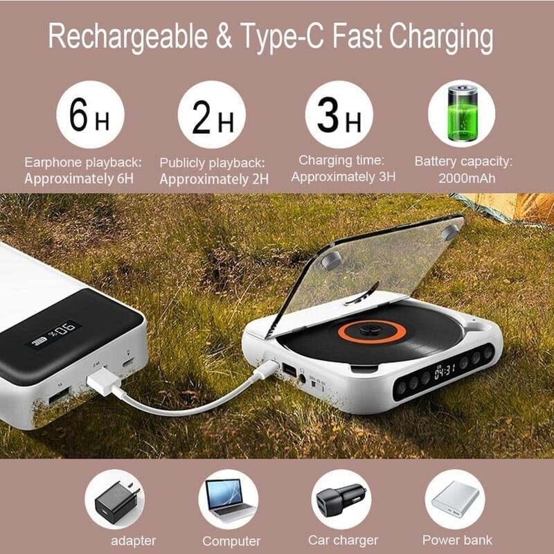 Compact Wireless CD Music Player