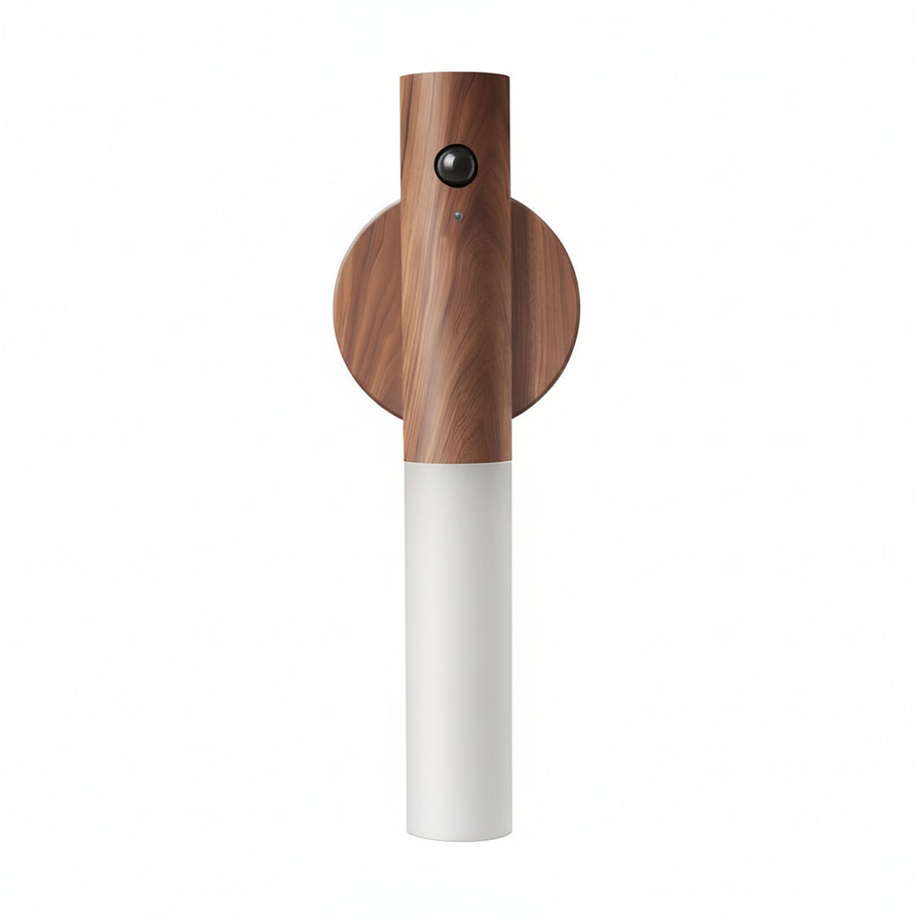 Compact Wooden LED Wall Lamp with Motion Sensor