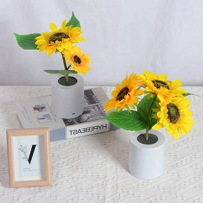 Bright Floral LED Table Lamp in Vase