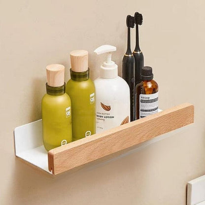 Easy Install Wooden Bathroom Storage Shelf