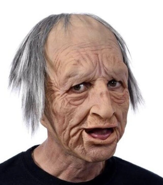 Spooky Old Man Halloween Mask Costume