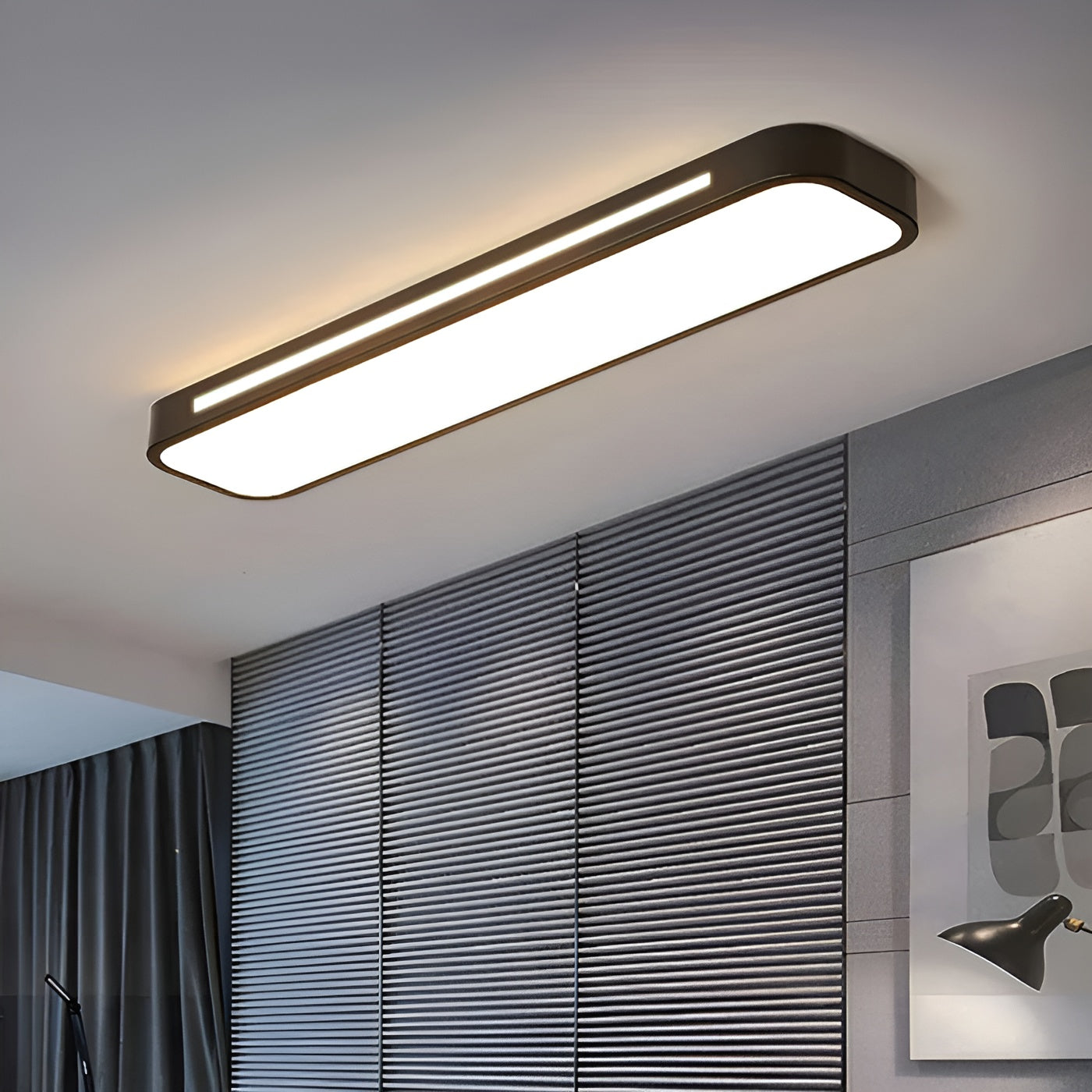 Sleek Modern Rectangular Ceiling Lamp