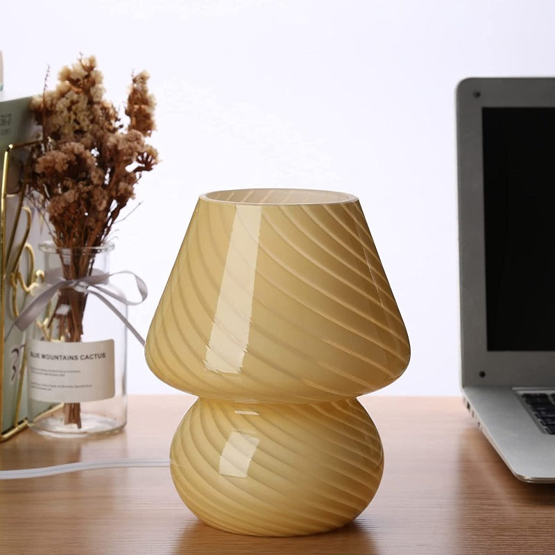 Elegant Glass Table Lamp Mushroom Shape