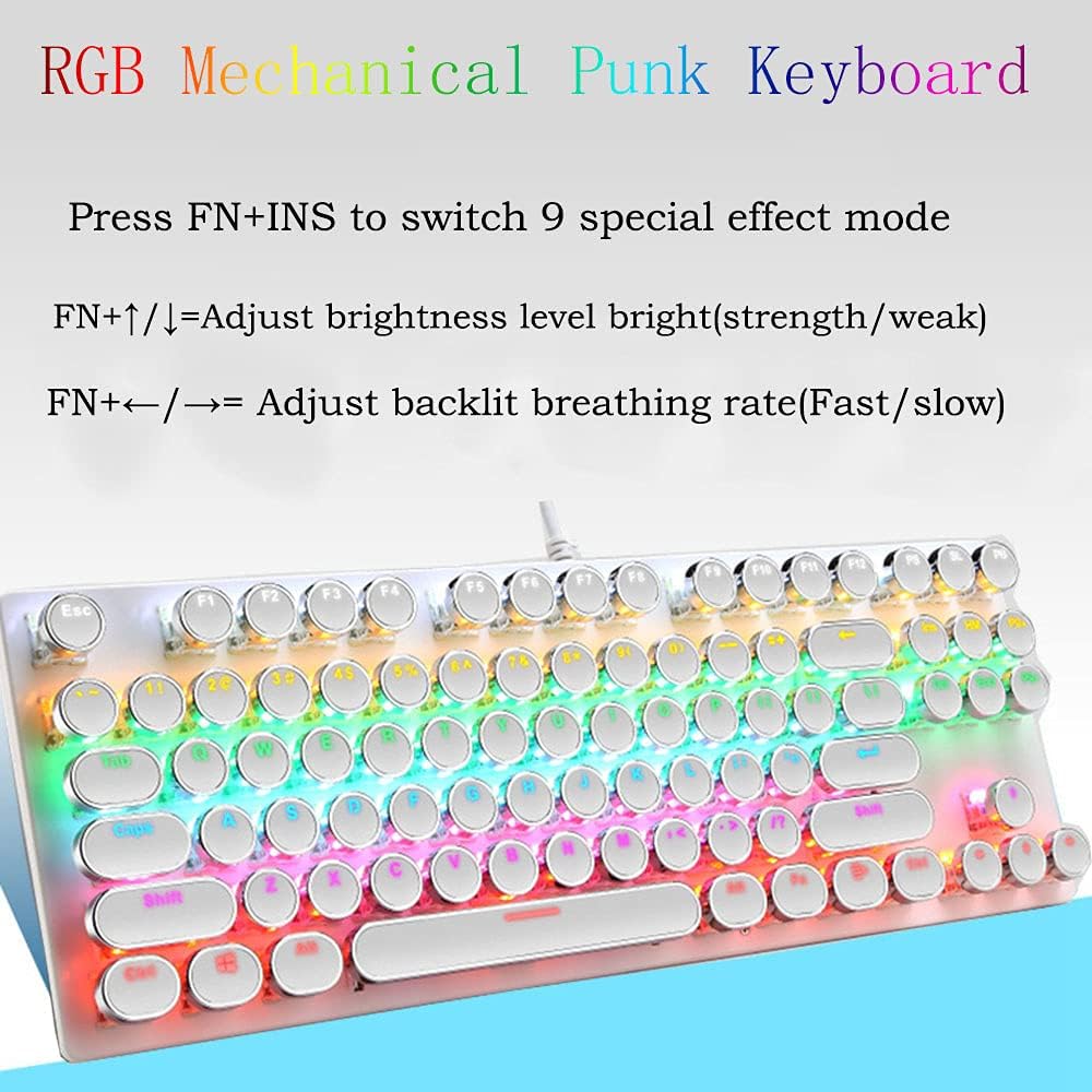 Pro Gamer Keyboard RGB LED Blue Mechanical Keys