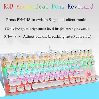Pro Gamer Keyboard RGB LED Blue Mechanical Keys