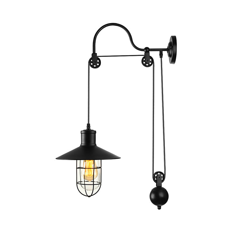 Industrial Clear Glass Pendant Light with Adjustable Arm