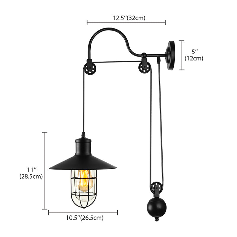 Industrial Clear Glass Pendant Light with Adjustable Arm