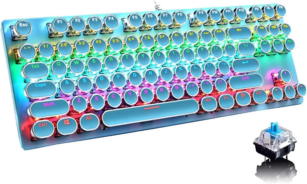 Pro Gamer Keyboard RGB LED Blue Mechanical Keys