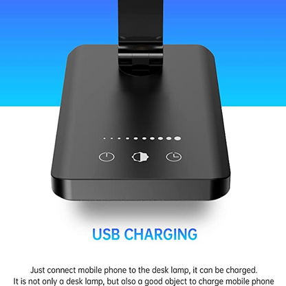 Compact Dimmable LED Desk Lamp with USB Port