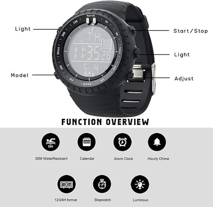 Rugged Waterproof Men's Digital LED Watch