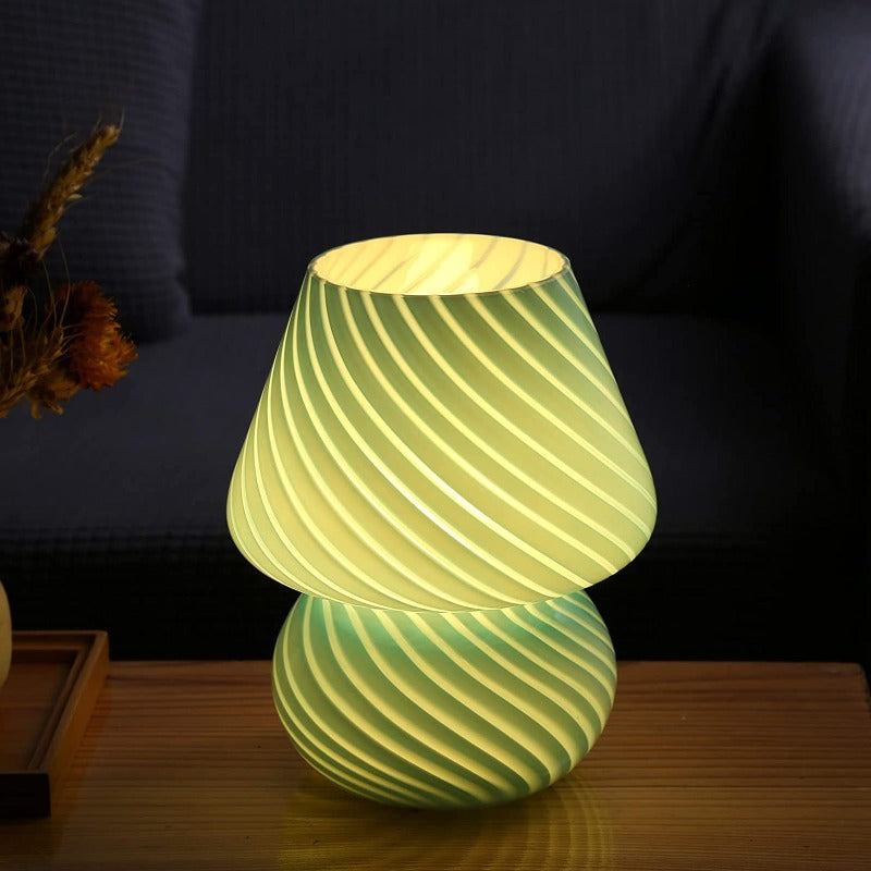 Elegant Glass Table Lamp Mushroom Shape