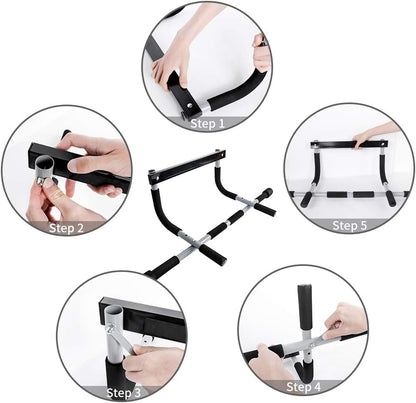 Strong Home Pull Up Bar | Durable Steel Frame, Multi Grip