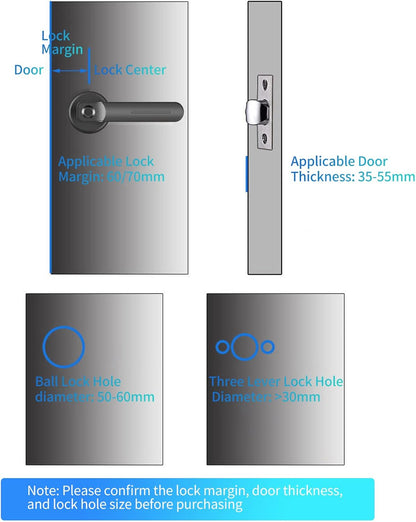 Digital Fingerprint Door Lock with Key and 30 User Codes