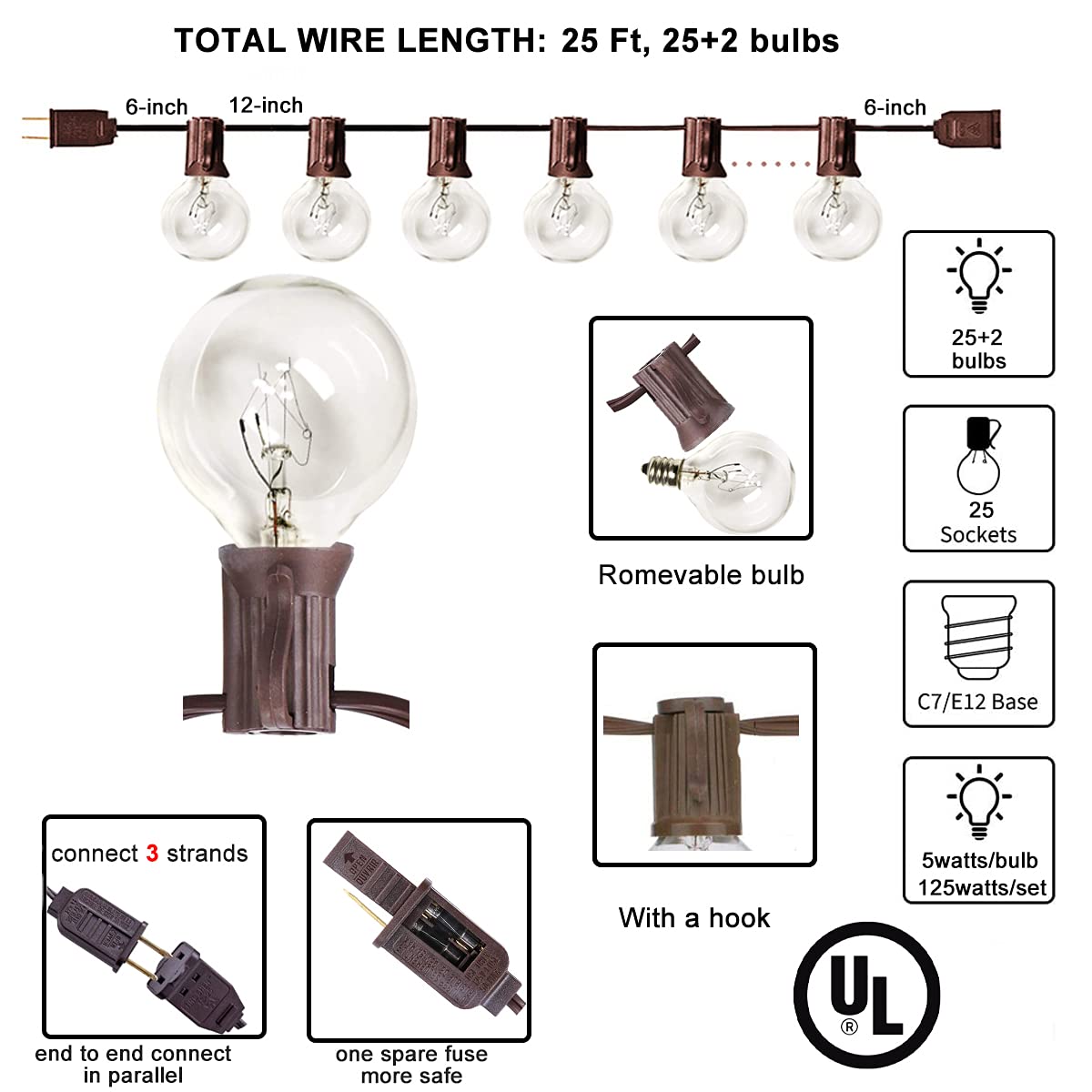 Garden Party String Lights with Globe Bulbs