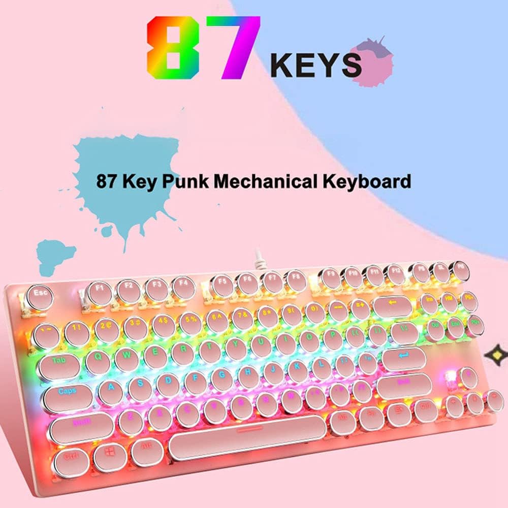Pro Gamer Keyboard RGB LED Blue Mechanical Keys