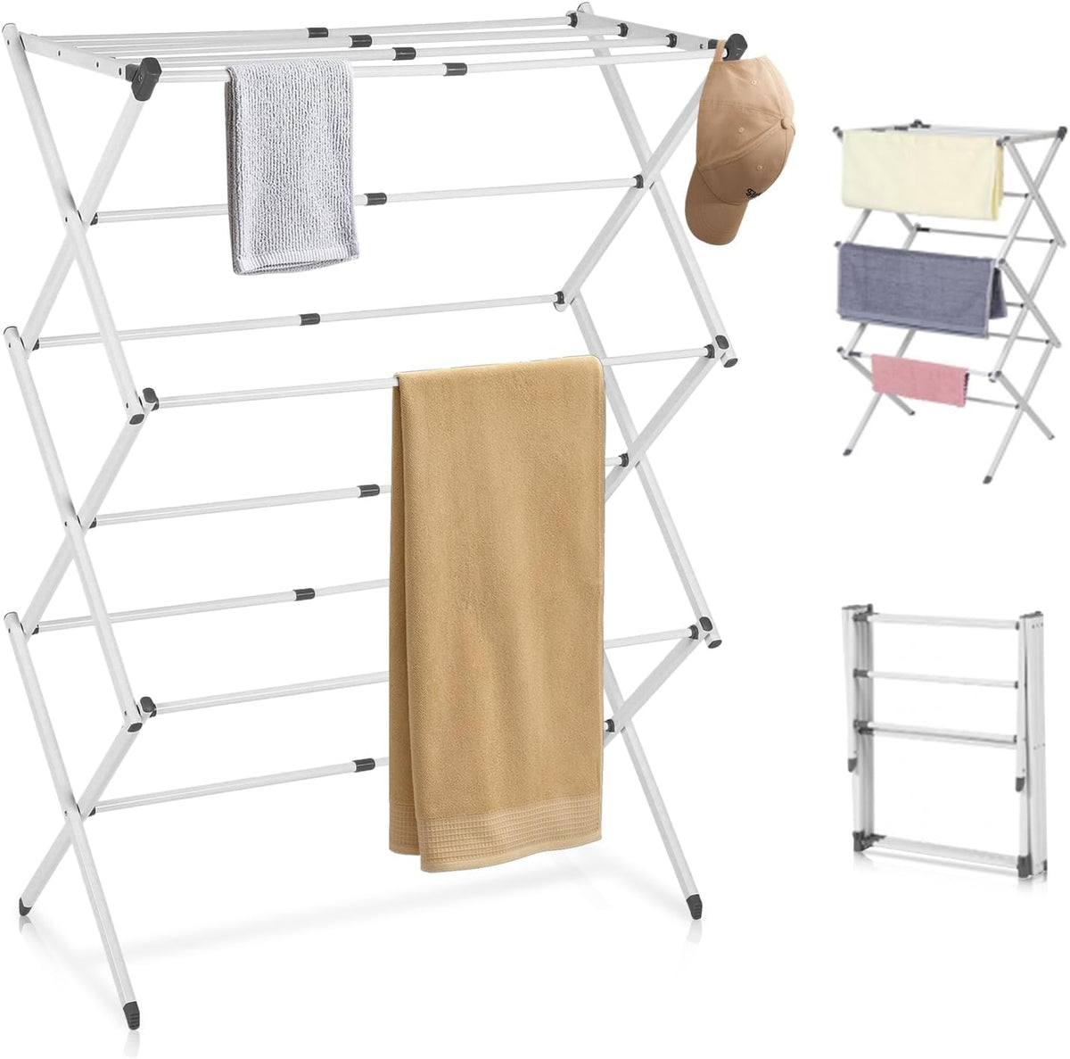 Space Saving 3 Tier Folding Clothes Dryer Rack - Cofik