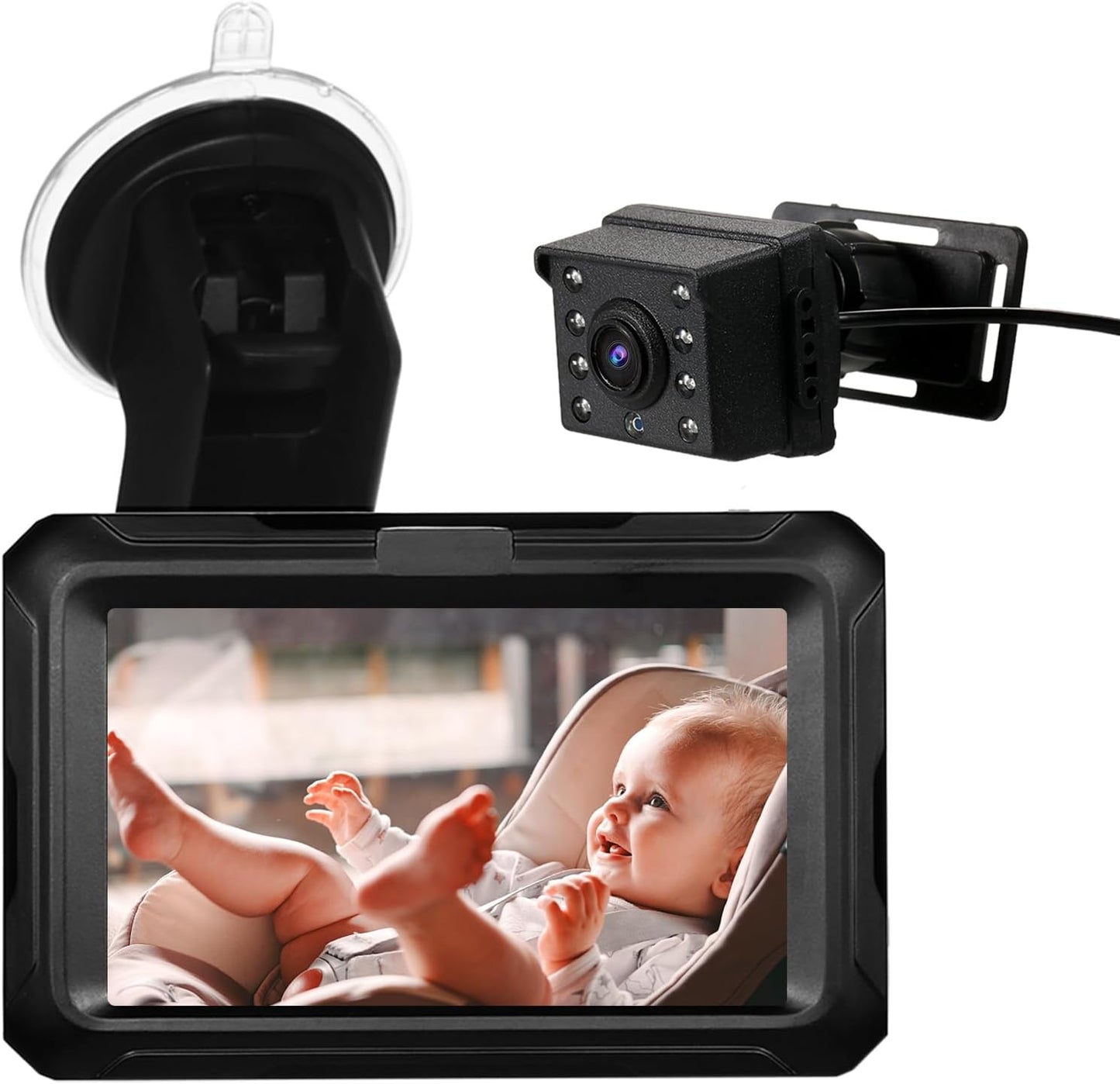 Baby Car Seat Mirror with HD Camera and 4.3 Display - Cofik