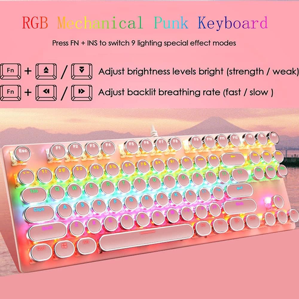 Pro Gamer Keyboard RGB LED Blue Mechanical Keys