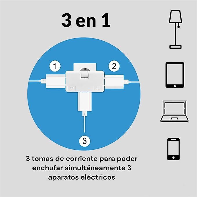 Flexible 3 Way EU Plug Adapter - Cofik