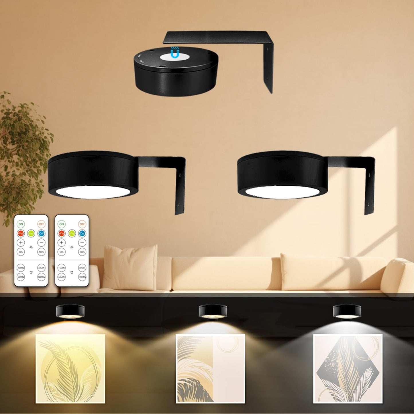 Bright White Photo Frame Lights – 3 Pack - Cofik